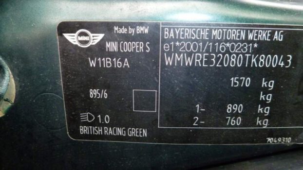 Kleurcode MINI vinden? | Autolakopmaat.nl